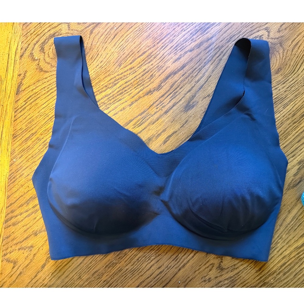 ThirdLove Smoothing Wireless Bra Black Seamless Size Large Comfort Stretch Scoop